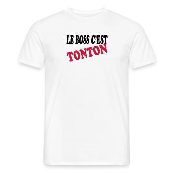 Le boss c'est tonton - Männer T-Shirt - Weiß - Vorne - AI Model Male 178 dark (178cm)