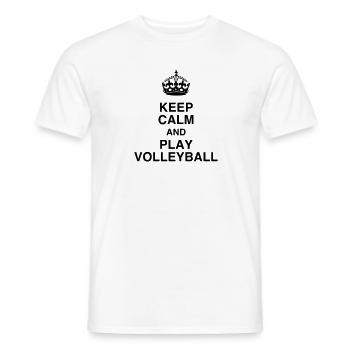 Volleyball - Volley Ball - Volley-Ball - Sport - T-shirt homme - blanc - Devant - AI Model Male 178 dark (178cm)