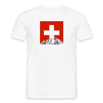 Swiss Flag - Männer T-Shirt - Weiß - Vorne - AI Model Male 178 dark (178cm)