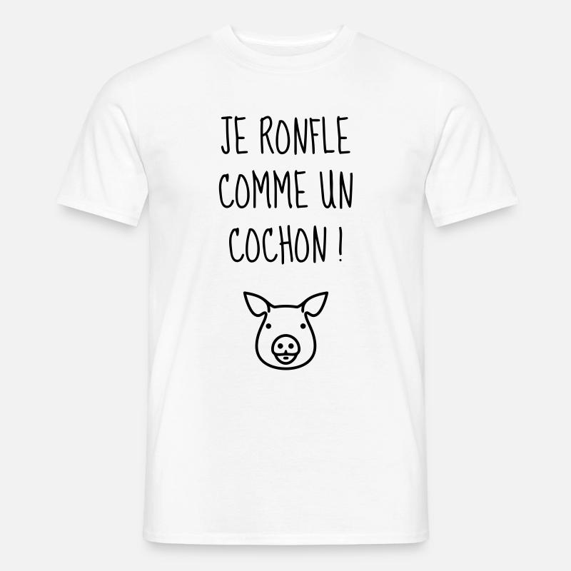Ronfler / Ronfleur / Ronfleuse / Ronflement - T-shirt homme - blanc