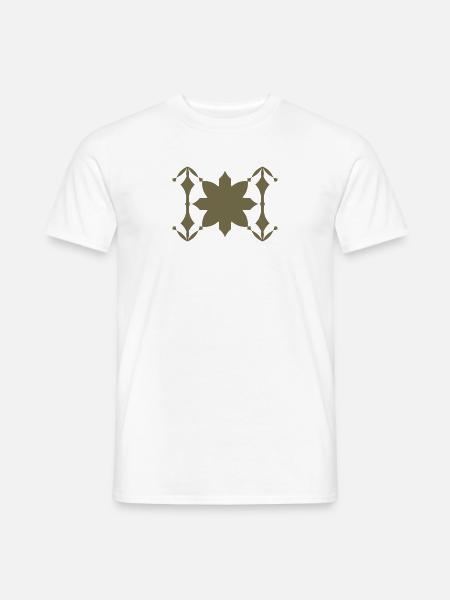 Ornamentblüten Symmetrie Muster - Männer T-Shirt - Weiß
