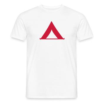 Zelt - Männer T-Shirt - Weiß - Vorne - AI Model Male 178 dark (178cm)