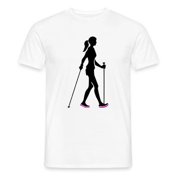 Nordic Walking Woman Icon - Men's T-Shirt - white - Front - AI Model Male 178 dark (178cm)