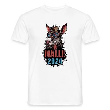 Malle 2024 Âne de vacances - T-shirt homme - blanc - Devant - AI Model Male 178 dark (178cm)