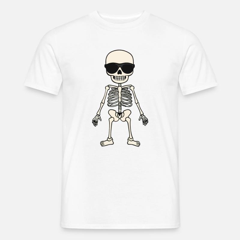 Skelett Comic Halloween Cool - Männer T-Shirt - Weiß