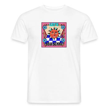 Restez Sunny_ le design rétro - T-shirt homme - blanc - Devant - AI Model Male 178 dark (178cm)