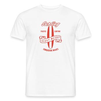 Surfen - Männer T-Shirt - Weiß - Vorne - AI Model Male 178 dark (178cm)