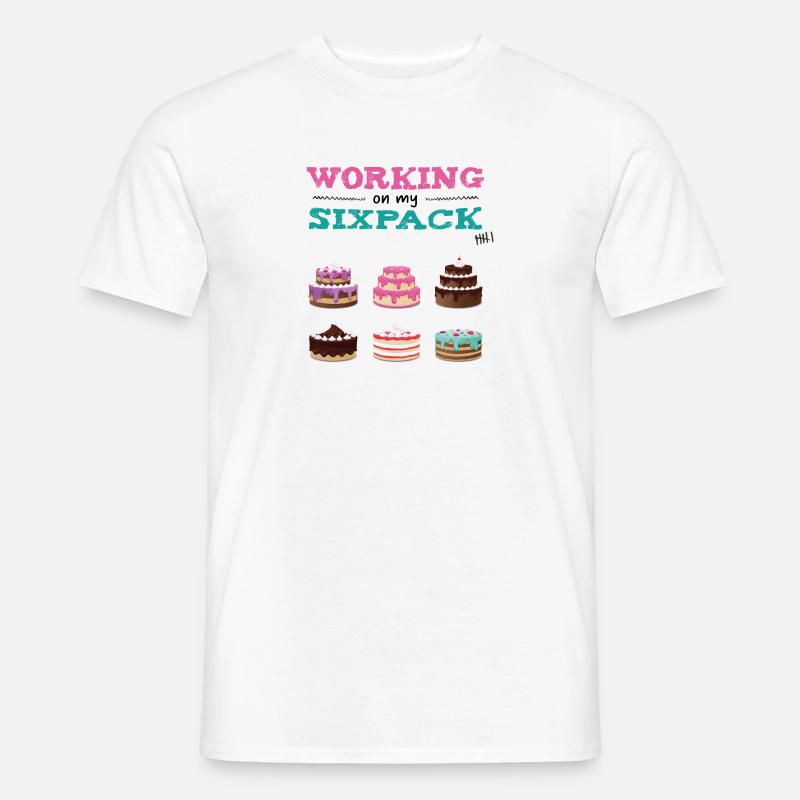 Working on my sixpack - Männer T-Shirt - Weiß