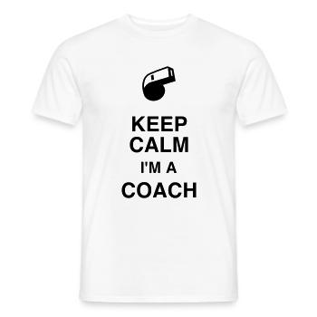 Coach / Coaching / Trainer / Sport - Männer T-Shirt - Weiß - Vorne - AI Model Male 178 dark (178cm)