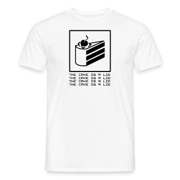 THE CAKE IS A LIE - Männer T-Shirt - Weiß - Vorne - AI Model Male 178 dark (178cm)