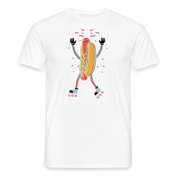 Rollerskaten Rollerskater Patinage Hot Dog Frites - T-shirt homme - blanc - Devant - AI Model Male 178 dark (178cm)