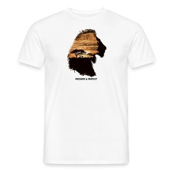 Preserve & Protect Lion Wildcat - Men's T-Shirt - white - Front - AI Model Male 178 dark (178cm)