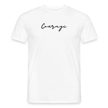 Mut, Kraft, Durchhalten, Angst widerstehen - Männer T-Shirt - Weiß - Vorne - AI Model Male 178 dark (178cm)