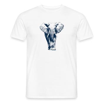 Elephant - Men's T-Shirt - white - Front - AI Model Male 178 dark (178cm)