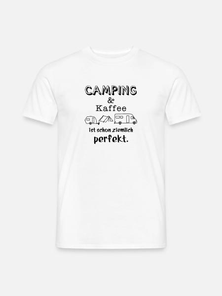 camping und kaffee - Männer T-Shirt - Weiß