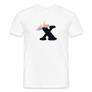 Einhorn-Buchstabe Regenbogenstyle "X" | be unique - Männer T-Shirt - Weiß - Vorne - AI Model Male 178 dark (178cm)