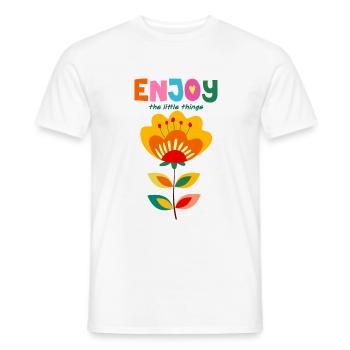 Enjoy life - Men's T-Shirt - white - Front - AI Model Male 178 dark (178cm)