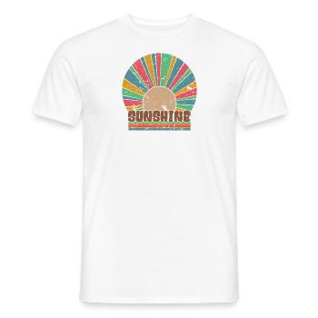 Retro Sunshine Rainbow Summer Vacation Travel Gift - Men's T-Shirt - white - Front - AI Model Male 178 dark (178cm)