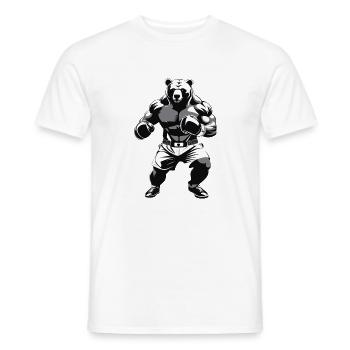Boxing Bear - Box Club Logo Design - Men's T-Shirt - white - Front - AI Model Male 178 dark (178cm)