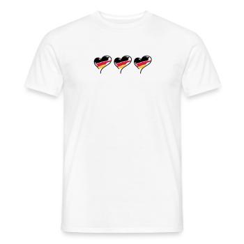 Deutschland,3,drei,Herzen - Männer T-Shirt - Weiß - Vorne - AI Model Male 178 dark (178cm)
