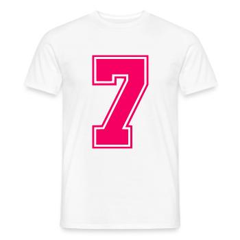 7 - Männer T-Shirt - Weiß - Vorne - AI Model Male 178 dark (178cm)