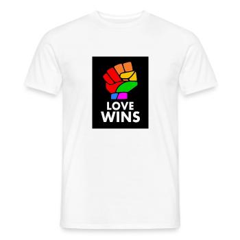 Love wins - Men's T-Shirt - white - Front - AI Model Male 178 dark (178cm)