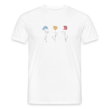Trois fleurs de couleurs différentes - T-shirt homme - blanc - Devant - AI Model Male 178 dark (178cm)