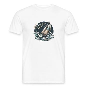 Segler segeln mit einem Segelboot - Männer T-Shirt - Weiß - Vorne - AI Model Male 178 dark (178cm)