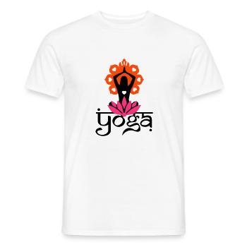 YOGA - Men's T-Shirt - white - Front - AI Model Male 178 dark (178cm)