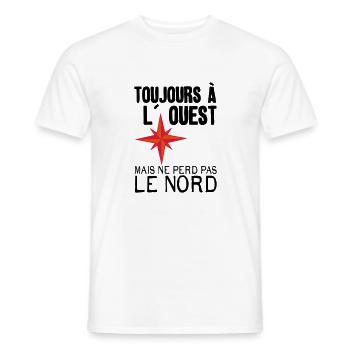 citation toujours ouest perd pas nord rose vents h - T-shirt homme - blanc - Devant - AI Model Male 178 dark (178cm)