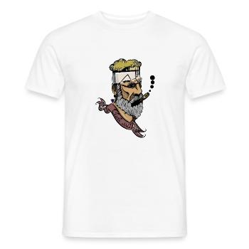 Bart homme avec cigare - T-shirt homme - blanc - Devant - AI Model Male 178 dark (178cm)