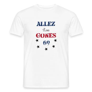 Allez les gones - T-shirt homme - blanc - Devant - AI Model Male 178 dark (178cm)