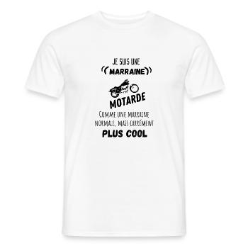 Je suis une marraine motarde cool humour citation - T-shirt homme - blanc - Devant - AI Model Male 178 dark (178cm)