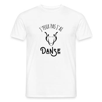je peux pas j'ai danse - T-shirt homme - blanc - Devant - AI Model Male 178 dark (178cm)