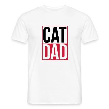 Cat Dad Logo Schild - Männer T-Shirt - Weiß - Vorne - AI Model Male 178 dark (178cm)