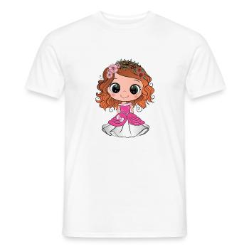 Princesse rousse aux yeux verts et une robe rose - T-shirt homme - blanc - Devant - AI Model Male 178 dark (178cm)
