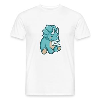 hugadino dino postman, cute dinosaur - Men's T-Shirt - white - Front - AI Model Male 178 dark (178cm)