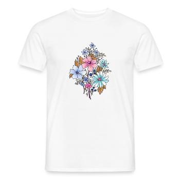 Fleur - T-shirt homme - blanc - Devant - AI Model Male 178 dark (178cm)