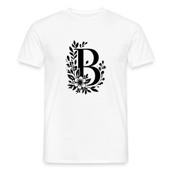 Buchstabe B Blume - Männer T-Shirt - Weiß - Vorne - AI Model Male 178 dark (178cm)