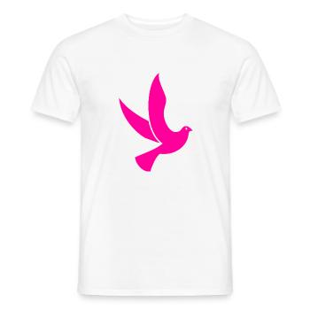 pinke Friedenstaube - Männer T-Shirt - Weiß - Vorne - AI Model Male 178 dark (178cm)