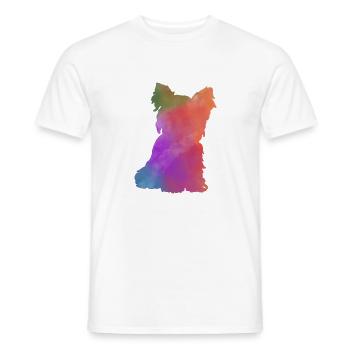 BUNTER YORKER HUND - Männer T-Shirt - Weiß - Vorne - AI Model Male 178 dark (178cm)