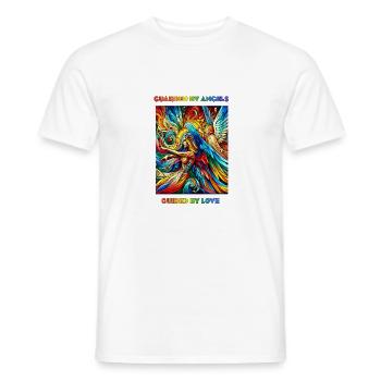 Guarded By Angels Guided By Love - Men's T-Shirt - white - Front - AI Model Male 178 dark (178cm)