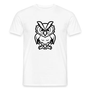 eule comic - Männer T-Shirt - Weiß - Vorne - AI Model Male 178 dark (178cm)
