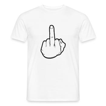 Doigt d’honneur de la main - T-shirt homme - blanc - Devant - AI Model Male 178 dark (178cm)