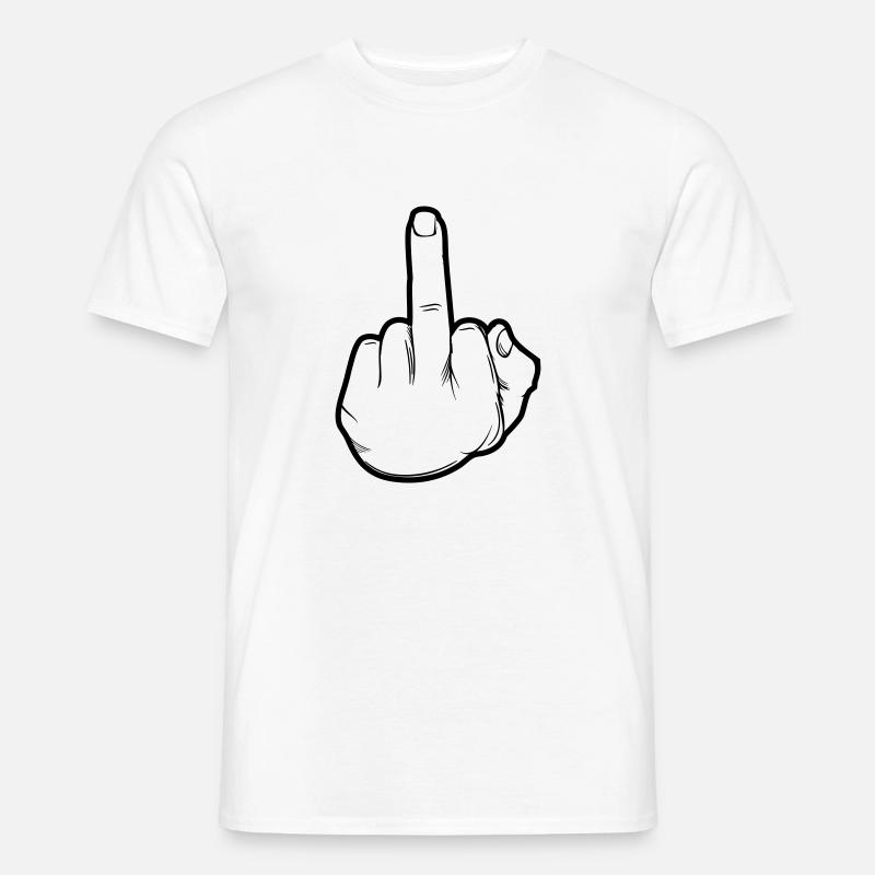 hand mittelfinger - Männer T-Shirt - Weiß