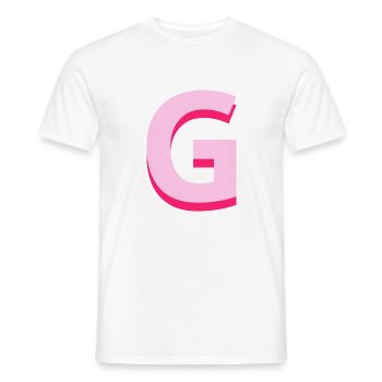 Pop- und moderner rosafarbener Buchstabe g - Männer T-Shirt - Weiß - Vorne - AI Model Male 178 dark (178cm)