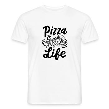 PIZZA is life - Men's T-Shirt - white - Front - AI Model Male 178 dark (178cm)