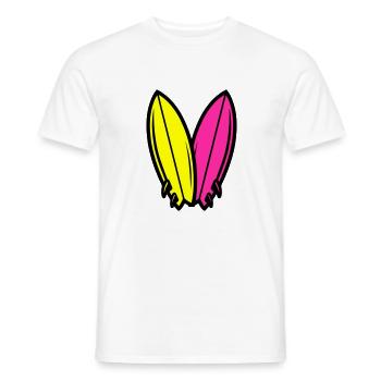 Surfboard Icon Surfing - Men's T-Shirt - white - Front - AI Model Male 178 dark (178cm)