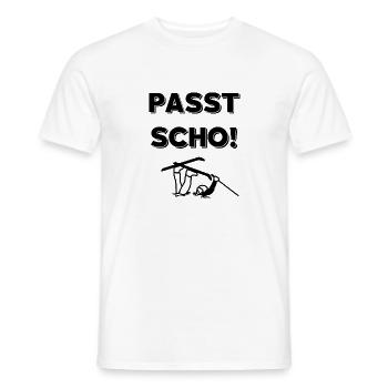 PASST SCHO! - Männer T-Shirt - Weiß - Vorne - AI Model Male 178 dark (178cm)