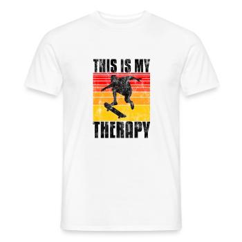 This is My therapy Skateboard Skateboarder Skate - Men's T-Shirt - white - Front - AI Model Male 178 dark (178cm)